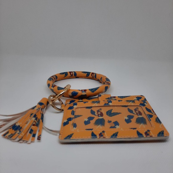 5 For $20.00 Circle Bangle Keychain Wallet ID Card Holder Wristlet - Picture 4 of 11